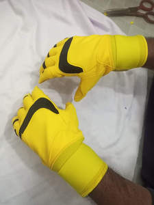 High Quality Leather Lightweight Baseball Batting Gloves <b>Hook</b> Loop Closure Custom Logo Full Finger Hand Unisex - Product Image 1