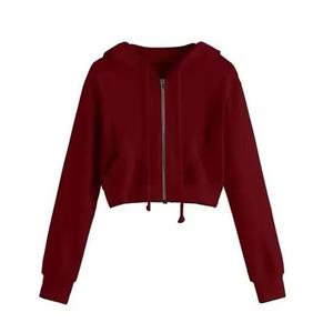 Sudadera con Capucha Corta Extra Grande Personalizada para Mujer, Sudadera con Cierre y Cordón Ajustable, Ropa de Invierno 2026 - Product Image 5