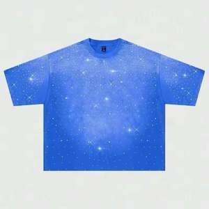 T-shirts de marque élégants personnalisés pour hommes, effet vieilli, délavé à l'acide, avec transfert de strass, service OEM de logo personnalisé - Product Image 4