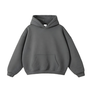 Sudadera con Capucha Oversize de Manga Larga para Hombre y Mujer, Lisa Teñida, Tipo Pullover, Color Sólido, Casual con Bolsillos - Product Image 1