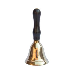 BB008 NOUVELLE ARRIVÉE Décoration d'intérieur Cloche ronde en laiton artisanale moderne avec poignée en bois Design fait main en provenance de l'Uttar Pradesh - Product Image 4