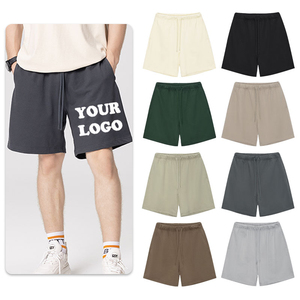 Pantalones Cortos Deportivos Casuales para Hombre, con Logotipo Personalizado, Lavado Ácido, de Algodón Transpirable, con Cordón Ajustable en la Cintura, Color Sólido - Product Image 2