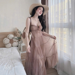 Vestido Largo Sexy para Mujer, Manga Corta, Sólido, Simple, Elegante, Cómodo, Informal, Formal, para Diversas Ocasiones, de Seda - Product Image 6