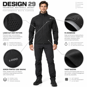 OEM Men Softshell Jacket Outdoor Tactical <b>Windbreaker</b> Waterproof Breathable Lightweight Hiking <b>Camping</b> Jacket Wholesale - Product Image 6
