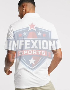 Polo à manches courtes blanc pour homme, 100% coton piqué, tricoté, décontracté, respirant, design uni, coupe classique - Product Image 2