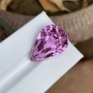 Pierre précieuse naturelle en kunzite rose de forme poire, facettée, qualité supérieure, pour la fabrication de bijoux - Product Image 2