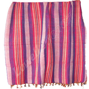 Elegante Bufanda Tejida a Mano con Diseño de Rayas, Suave, de Algodón, Ligera, Hecha a Mano por Artesanos Tradicionales, Unisex, para Invierno y Verano - Product Image 2