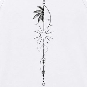 <b>White</b> <b>Men</b> Sleeveless Tank Top With Palm Tree Graphic Print Casual Summer <b>Vest</b> Gym Fitness Workout Muscle Shirt Cotton Beachwear - Product Image 5