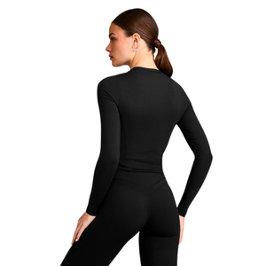 Sudadera de cuello redondo suave para mujer, manga larga, corte medio, holgada, ligera, informal, estilo urbano, moda, comodidad diaria - Product Image 2