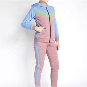 Chándal de Algodón Cómodo para Mujer con Cremallera, Transpirable, de Secado Rápido, Color Sólido, Cremallera Completa con Dos Bolsillos, Color Bloque, Corte Ajustado - Product Image 3
