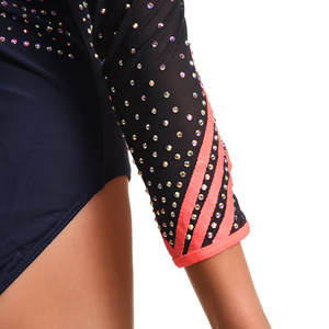 Nouvel arrivage Justaucorps de gymnastique de haute qualité pour filles Respirant à manches longues Justaucorps rythmiques en diamant - Product Image 4