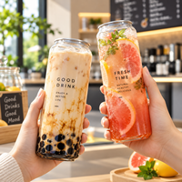 Boîtes de boissons en plastique PET transparent personnalisées pour les magasins de boissons, les sodas, le café froid, la bière et les boissons énergisantes