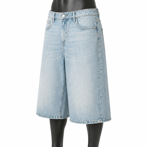 Shorts en jean écologiques pour hommes, style baggy, mode estivale, 100% coton biologique, style urbain, fournisseur OEM ODM - Product Image 3