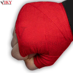Bandages de boxe rouges robustes de qualité supérieure 2026 en coton élastique pour entraînement de Muay Thai avec support de poignet et fermeture auto-agrippante - Product Image 6