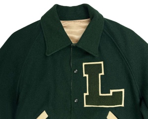 เสื้อแจ็คเก็ตเบสบอลปักลายฤดูหนาว ระบายอากาศได้ดี  แบบ Letterman Varsity Bomber  โลโก้ด้านหน้า  ทำจากผ้าขนสัตว์ 100% - Product Image 3