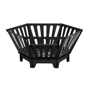 Metal Fire Pit with Spark Screen, Black, Perforated Design, Round Outdoor Fire Bowl with Stand A8 - Product Image 6