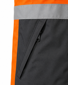 Veste de sécurité réfléchissante haute visibilité, résistante à l'eau, orange graphite, à capuche, vêtements de travail industriels, vente en gros personnalisée, coque 300D - Product Image 5