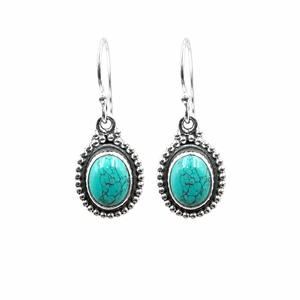 925 Sterling <b>Silver</b> Turquoise Dangle Earrings Vintage Boho <b>Beaded</b> Drop Earrings Rose Gold Yellow Gold Plated Gift Jewellry Her - Product Image 1