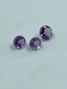 Pierre précieuse améthyste naturelle, coupe arrondie, 2,63 carats, 6-7 mm, violet, 3 pièces pour la fabrication de bijoux - Product Image 3