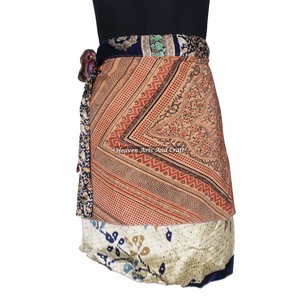 Sarong <b>Wrap</b> Mini Skirts Vintage Sari <b>Beach</b> Mini <b>Wrap</b> Mini Skirts Short Sari <b>Wrap</b> Skirt Trendy Boho Gypsy <b>Beach</b> Cover Sari Skirt - Product Image 6