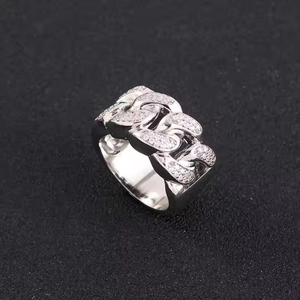 Anillos de Moissanita Excepcionales Estilo Hip Hop, Chapados en Rodio, Diamantes Creados en Laboratorio, Materiales de Primera Calidad para un Look Inigualable - Product Image 1