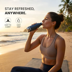 Dark Navy Stainless Steel Water Bottle Vacuum Insulated Leak Proof Flask Cola Shape <b>Metal</b> Drinkware Travel Fitness - Product Image 3