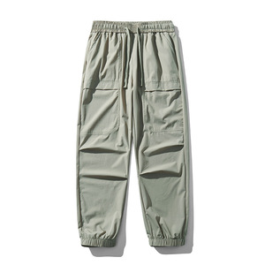 wholesale Men's Summer Fashion <b>Thin</b> Casual Pants Quick Drying Sports Cropped Pants Ice Silk Pants - Product Image 4