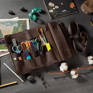 Porte-crayons en cuir de haute qualité, organiseur professionnel pour artistes, outil de dessin, fabrication OEM ODM, en vente à prix abordable - Product Image 1