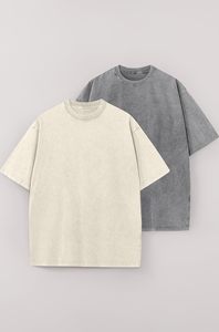 เสื้อยืดโอเวอร์ไซส์ผู้ชาย ผ้าเจอร์ซีย์หนา คุณภาพสูง ล้างแบบวินเทจ ผ้าฝ้ายเรียบ สีพื้น ทรงหลวม สไตล์ฮิปฮอป แฟชั่น - Product Image 3