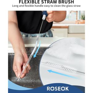 Spazzola 2-in-1 Blu Navy con Manico Lungo per Pulizia Bottiglie e Cannucce, per Bottiglie Sportive in Vetro e Tazze da Caffè, Confezione da 1 - Product Image 5