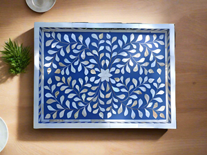 Bandeja de diseño premium con incrustaciones de nácar, bandeja de servir de nácar, bandeja de MDF, bandejas decorativas, bandeja de resina a precio de fábrica al por mayor. - Product Image 2