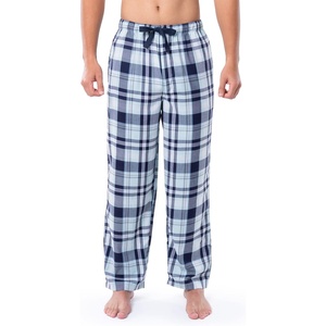 <b>Men's</b> Plus Size PolyesterCotton Nonwoven <b>Flannel</b> <b>Pajama</b> Bottom Gray White Plaid Breathable Quick Dry 220g Fashionable - Product Image 1