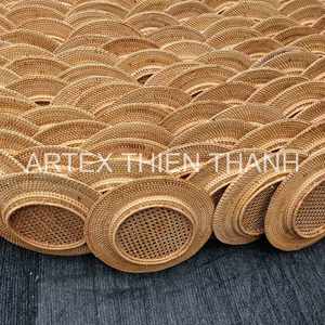 Sustainable Round Woven Rattan Placemat Handmade Natural Table <b>Mat</b> Boho Charger <b>Plate</b> Dining Table Decor Wholesale Bulk - Product Image 5