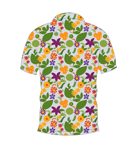 Men’s <b>White</b> Multicolor Floral Leaf Print Polo Shirt Short Sleeve Casual Summer Golf <b>Tee</b> - Product Image 2