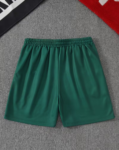 Men's Green Polyester Bermuda Shorts With White Side Stripes Mid Waist Elastic Waist Sporty Quick Dry Shorts - Product Image 2