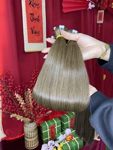 Machine à tissage Genius Skin, double trame, 100% couleur naturelle, cheveux humains vietnamiens lisses Remy, extensions de cheveux de qualité supérieure, vente en gros - Product Image 3