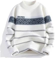 Pull en maille jacquard pour homme, hiver 2025, dernier design, service OEM, personnalisable, devant en coton/acrylique, anti-boulochage - Product Image 4