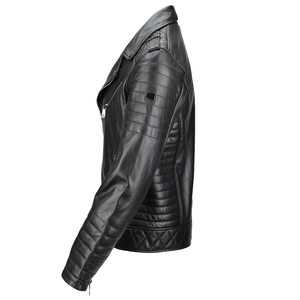 HighQuality ODM OEM Customized Men's Slim Fit Genuine Leather Biker <b>Jacket</b> Mandarin Collar <b>Winter</b> Motorcycle Fashion Coat - Product Image 3