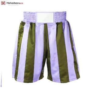 Short de boxe respirant en tissu doux et soyeux, rayé, personnalisé, nouvelle collection 2020 - Product Image 3