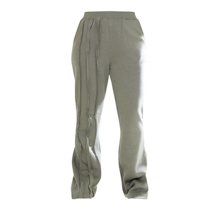 Women's Exposed Seam Straight Leg Sweatpants High <b>Waist</b> Casual Lounge Pants Soft Cotton Blend Streetwear <b>Trousers</b> - Product Image 1