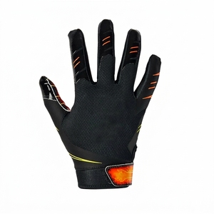 Gants de football américain à doigts entiers, impression par sublimation, polyester, antidérapants, unisexes, toutes saisons, fermeture auto-agrippante - Product Image 3