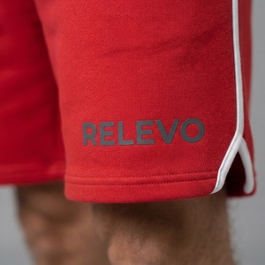 <b>Men's</b> <b>Red</b> Casual Bermuda <b>Shorts</b> With Side Stripe Drawstring Closure Knitted Mid Waist Solid Color Style - Product Image 5