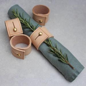 Customizable Leather <b>Napkin</b> <b>Ring</b> European Style Table Decoration Food Grade Eco Friendly <b>Napkin</b> <b>Rings</b> Custom Logo Printed - Product Image 5