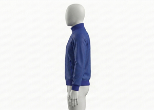 Blouson zippé tricoté bleu roi pour homme, col montant, respirant, écologique, séchage rapide, décontracté, pour l'automne, coupe droite, fermeture frontale - Product Image 6