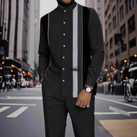 Chemise décontractée rayée tendance pour homme, imprimé numérique 3D, style transfrontalier Europe-Amérique, en stock, 100 % polyester, ODM