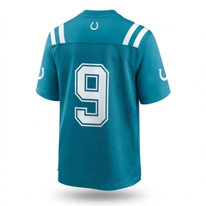 Maillot de football américain personnalisé, vert sarcelle, uniforme d'équipe sportive, maillot de jeu athlétique à manches courtes, maillot de football de performance, vente en gros - Product Image 3