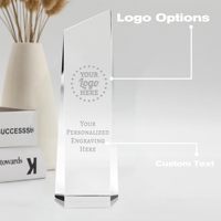 Trophées en cristal classiques personnalisés DIAOCAI avec plaque de base noire, cadeau d'affaires gravé au laser