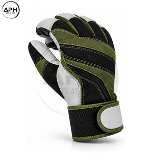 Gants d'assemblage de qualité supérieure, dernière tendance, avec construction multi-panneaux, paume texturée et sangle de poignet réglable, vert olive - Product Image 5