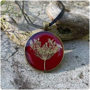 Pendentif créatif en forme de corne d'animal et de fleur séchée, breloque trèfle à quatre feuilles, fait main pour bijoux DIY - Product Image 5