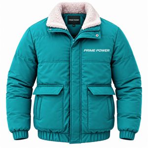 Warm Winter Puffer Jacket <b>Shearling</b> Collar Padded <b>Coat</b> Custom Wholesale Quilted Insulated Outerwear Factory Supplier - Product Image 6